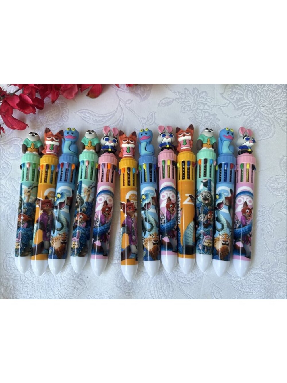 Disney Toy Story Colorful Character Multicolor Click Push Pen Los Of 12 NEW